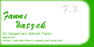 fanni watzek business card